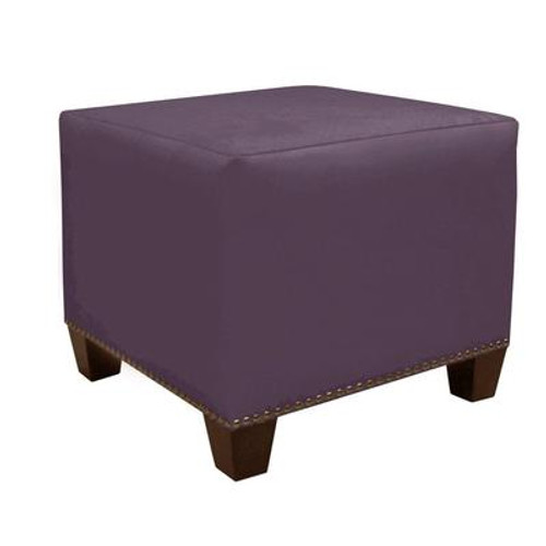 Square Ottoman in Premier Microsuede Purple