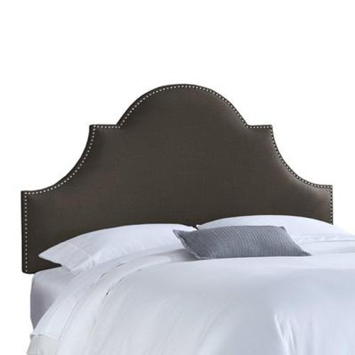 Upholstered Twin Headboard in Linen Charcoal