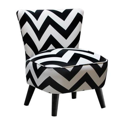 Mid Century Modern Chair in Zig Zag Black and White