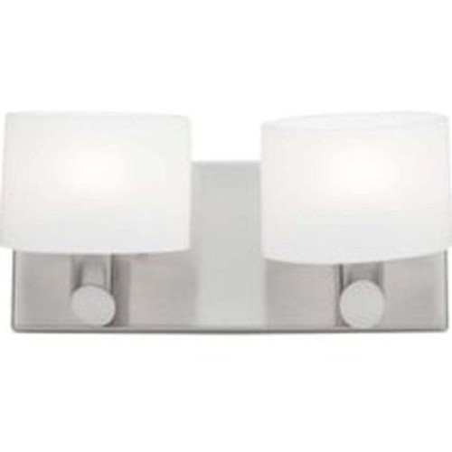 2 Light Wall Brushed Nickel Halogen Bathroom Vanity