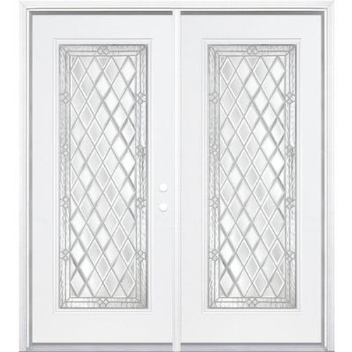 68''x80''x4 9/16'' Halifax Nickel Full Lite Left Hand Entry Door with Brickmould