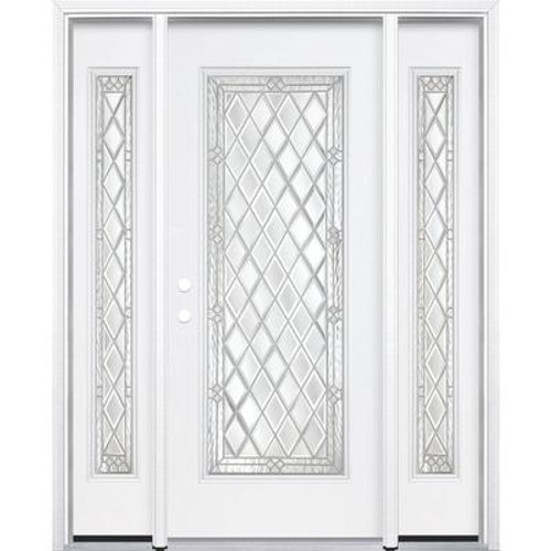 67''x80''x4 9/16'' Halifax Nickel Full Lite Right Hand Entry Door with Brickmould