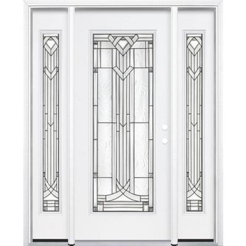 69''x80''x4 9/16'' Chatham Antique Black Full Lite Left Hand Entry Door with Brickmould