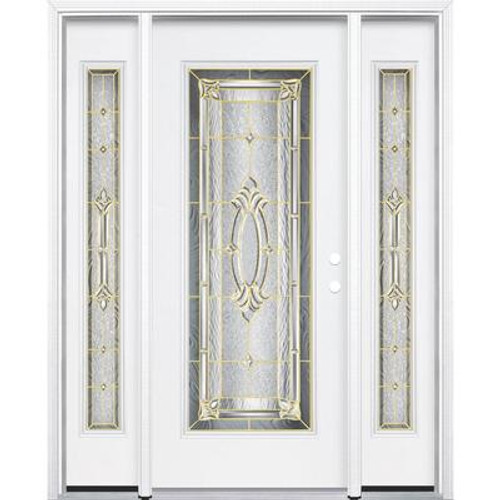 69''x80''x4 9/16'' Providence Brass Full Lite Left Hand Entry Door with Brickmould