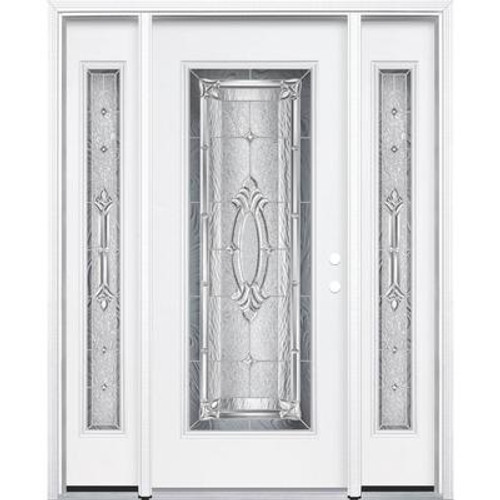 65''x80''x6 9/16'' Providence Nickel Full Lite Left Hand Entry Door with Brickmould