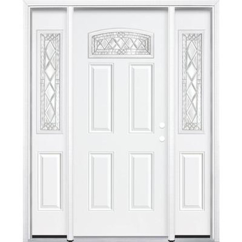 67''x80''x4 9/16'' Halifax Nickel Camber Fan Lite Left Hand Entry Door with Brickmould