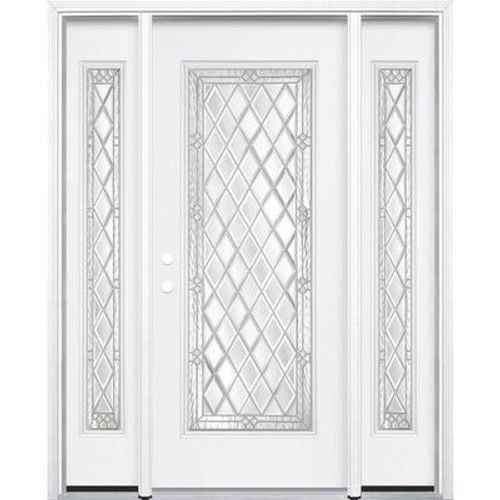 65''x80''x4 9/16'' Halifax Nickel Full Lite Right Hand Entry Door with Brickmould