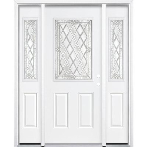 65''x80''x4 9/16'' Halifax Nickel Half Lite Left Hand Entry Door with Brickmould