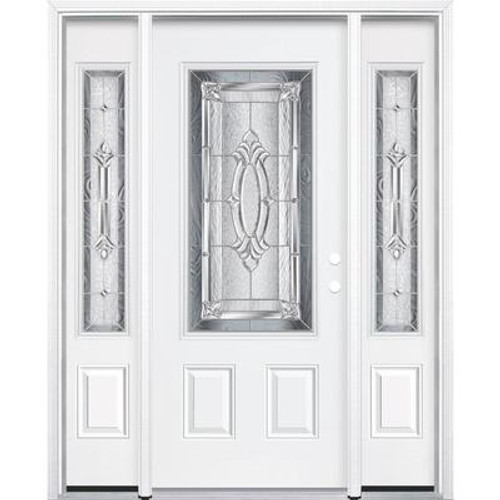 65''x80''x6 9/16'' Providence Nickel 3/4 Lite Left Hand Entry Door with Brickmould