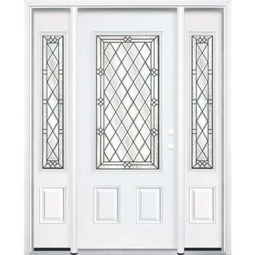 67''x80''x6 9/16'' Halifax Antique Black 3/4 Lite Left Hand Entry Door with Brickmould