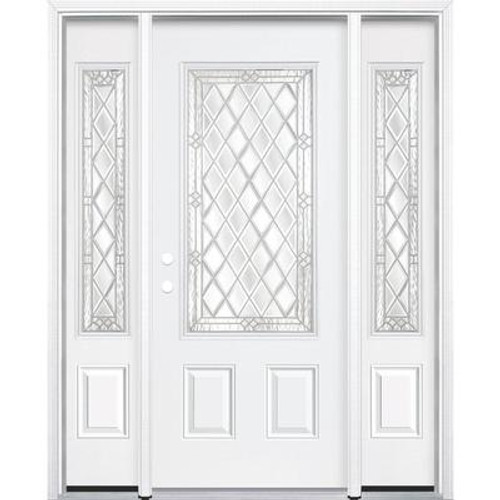 67''x80''x4 9/16'' Halifax Nickel 3/4 Lite Right Hand Entry Door with Brickmould