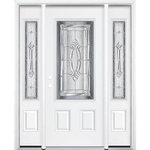 65''x80''x4 9/16'' Providence Nickel 3/4 Lite Right Hand Entry Door with Brickmould