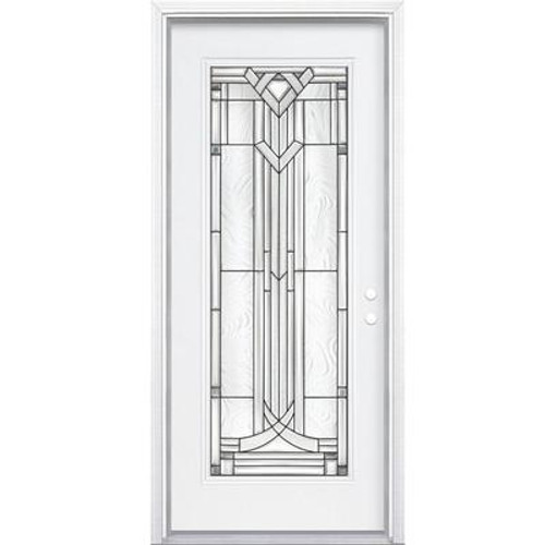 34 In. x 80 In. x 4 9/16 In. Chatham Antique Black Full Lite Left Hand Entry Door with Brickmould