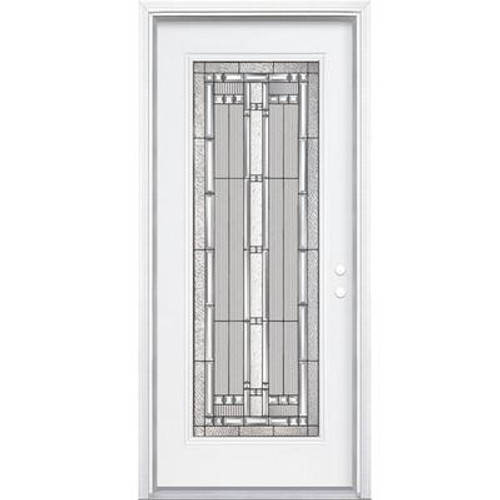 36 In. x 80 In. x 4 9/16 In. Elmhurst Antique Black Full Lite Left Hand Entry Door with Brickmould