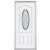 34 In. x 80 In. x 6 9/16 In. Providence Nickel 3/4 Oval Lite Left Hand Entry Door with Brickmould