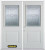 66 In. x 82 In. 1/2 Lite 1-Panel Pre-Finished White Double Steel Entry Door with Astragal and Brickmould