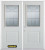 66 In. x 82 In. 1/2 Lite 1-Panel Pre-Finished White Double Steel Entry Door with Astragal and Brickmould