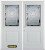 66 In. x 82 In. 1/2 Lite 1-Panel Pre-Finished White Double Steel Entry Door with Astragal and Brickmould