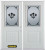 70 In. x 82 In. 1/2 Lite 1-Panel Pre-Finished White Double Steel Entry Door with Astragal and Brickmould