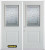 70 In. x 82 In. 1/2 Lite 1-Panel Pre-Finished White Double Steel Entry Door with Astragal and Brickmould