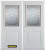 70 In. x 82 In. 1/2 Lite 1-Panel Pre-Finished White Double Steel Entry Door with Astragal and Brickmould