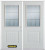 70 In. x 82 In. 1/2 Lite 1-Panel Pre-Finished White Double Steel Entry Door with Astragal and Brickmould