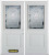70 In. x 82 In. 1/2 Lite 1-Panel Pre-Finished White Double Steel Entry Door with Astragal and Brickmould