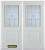 70 In. x 82 In. 1/2 Lite 1-Panel Pre-Finished White Double Steel Entry Door with Astragal and Brickmould