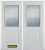 70 In. x 82 In. 1/2 Lite 1-Panel Pre-Finished White Double Steel Entry Door with Astragal and Brickmould