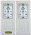 70 In. x 82 In. 1/2 Lite 1-Panel Pre-Finished White Double Steel Entry Door with Astragal and Brickmould