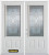 74 In. x 82 In. 3/4 Lite 2-Panel Pre-Finished White Double Steel Entry Door with Astragal and Brickmould