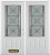 74 In. x 82 In. 3/4 Lite 2-Panel Pre-Finished White Double Steel Entry Door with Astragal and Brickmould