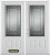 74 In. x 82 In. 3/4 Lite 2-Panel Pre-Finished White Double Steel Entry Door with Astragal and Brickmould