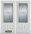 74 In. x 82 In. 3/4 Lite 2-Panel Pre-Finished White Double Steel Entry Door with Astragal and Brickmould