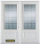 74 In. x 82 In. 3/4 Lite 2-Panel Pre-Finished White Double Steel Entry Door with Astragal and Brickmould