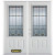 74 In. x 82 In. 3/4 Lite 2-Panel Pre-Finished White Double Steel Entry Door with Astragal and Brickmould