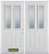 70 In. x 82 In. 2-Lite 2-Panel Pre-Finished White Double Steel Entry Door with Astragal and Brickmould