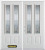 70 In. x 82 In. 2-Lite 2-Panel Pre-Finished White Double Steel Entry Door with Astragal and Brickmould