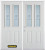 70 In. x 82 In. 2-Lite 2-Panel Pre-Finished White Double Steel Entry Door with Astragal and Brickmould