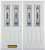 70 In. x 82 In. 2-Lite 2-Panel Pre-Finished White Double Steel Entry Door with Astragal and Brickmould