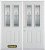 70 In. x 82 In. 2-Lite 2-Panel Pre-Finished White Double Steel Entry Door with Astragal and Brickmould