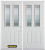 70 In. x 82 In. 2-Lite 2-Panel Pre-Finished White Double Steel Entry Door with Astragal and Brickmould