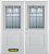 74 In. x 82 In. 1/2 Lite 1-Panel Pre-Finished White Double Steel Entry Door with Astragal and Brickmould