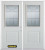 74 In. x 82 In. 1/2 Lite 1-Panel Pre-Finished White Double Steel Entry Door with Astragal and Brickmould