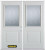 74 In. x 82 In. 1/2 Lite 1-Panel Pre-Finished White Double Steel Entry Door with Astragal and Brickmould