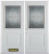 74 In. x 82 In. 1/2 Lite 1-Panel Pre-Finished White Double Steel Entry Door with Astragal and Brickmould