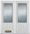 66 In. x 82 In. 3/4 Lite 2-Panel Pre-Finished White Double Steel Entry Door with Astragal and Brickmould