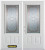 66 In. x 82 In. 3/4 Lite 2-Panel Pre-Finished White Double Steel Entry Door with Astragal and Brickmould