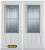 66 In. x 82 In. 3/4 Lite 2-Panel Pre-Finished White Double Steel Entry Door with Astragal and Brickmould