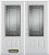 66 In. x 82 In. 3/4 Lite 2-Panel Pre-Finished White Double Steel Entry Door with Astragal and Brickmould
